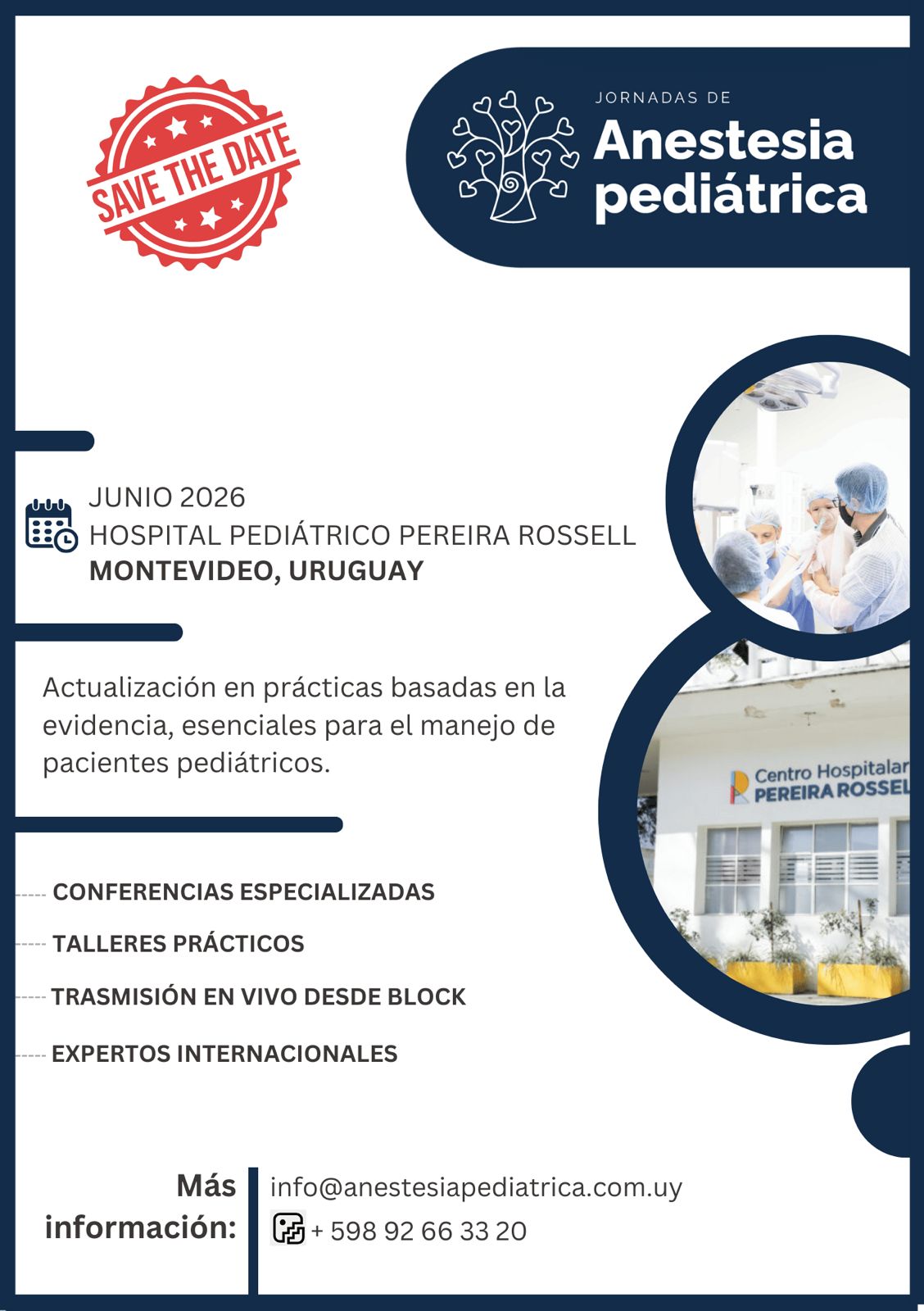 Save the date Jornada Anestesia pediatrica 2026